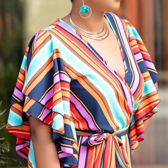 Multicolor striped jumpsuit - Picture 2 of 2